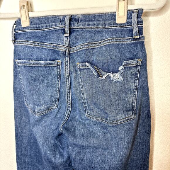 AGOLDE Sophie Tame Dark Wash Distressed Mid Rise Skinny Ankle Denim Jeans - Picture 6 of 8